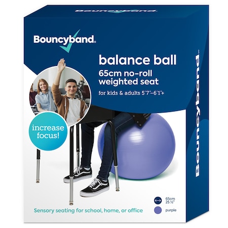 Bouncybands Balance Ball, 65cm, Purple WBS65PU